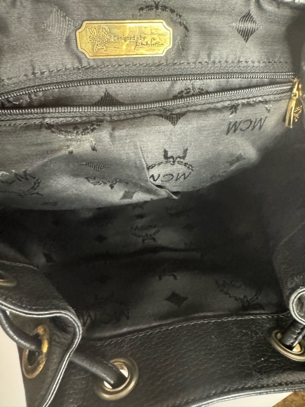 #291 MCM Black Leather Studded Backpack - Picture 15 of 16